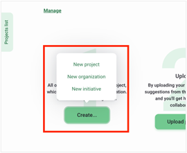 Add new project Screenshot of the Add new project button